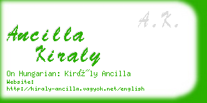 ancilla kiraly business card